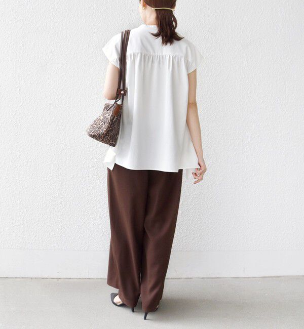 SHIPS for women「〈接触冷感/防シワ/洗濯機可能〉麻調 ウエスト リボン インタック イージー パンツ」|その他|