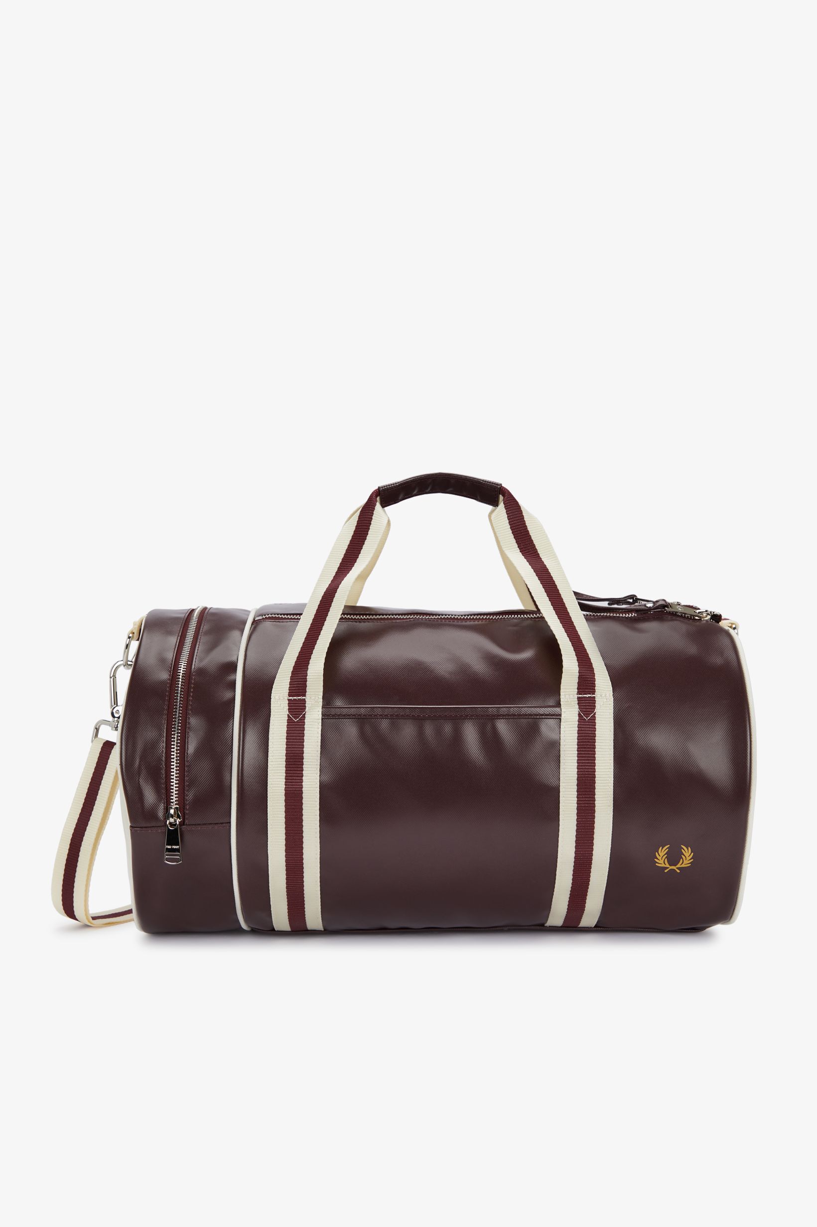FRED PERRY 「Classic Barrel Bag／クラシックバレルバッグ」|ボストンバッグ|OX BLOOD / ECRU