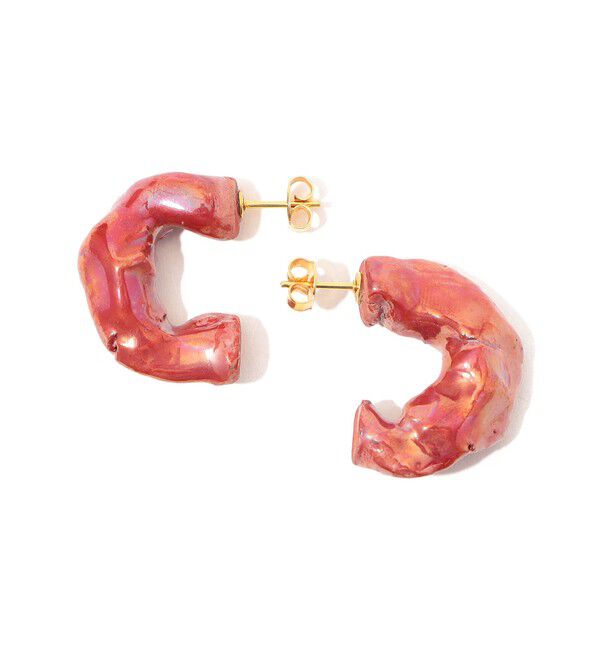 TOMORROWLAND GOODS「LEVENS PIEDRA HOOPS ピアス」|ピアス|35 レッド