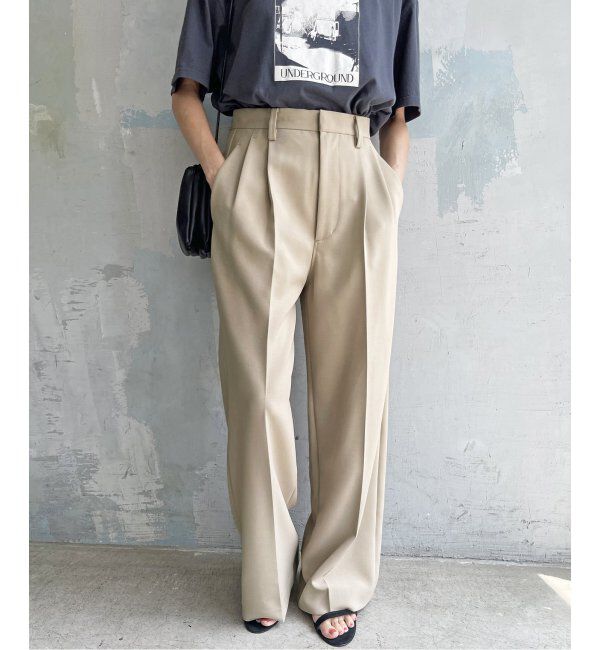 Spick and Span「ダブルクロスツータックパンツ」|スラックス|