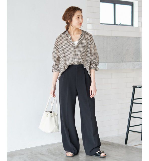 Spick and Span「≪追加≫ダブルクロスツータックパンツ」|スラックス|