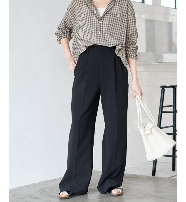 Spick and Span「≪追加≫ダブルクロスツータックパンツ」|スラックス|
