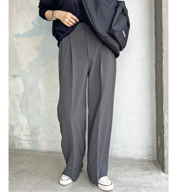 Spick and Span「≪追加≫ダブルクロスツータックパンツ」|スラックス|