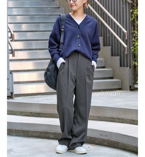 Spick and Span「≪追加≫ダブルクロスツータックパンツ」|スラックス|