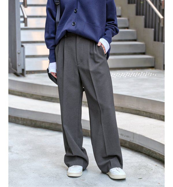 Spick and Span「≪追加≫ダブルクロスツータックパンツ」|スラックス|