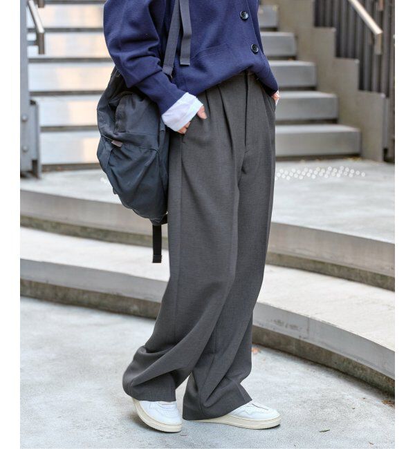 Spick and Span「≪追加≫ダブルクロスツータックパンツ」|スラックス|