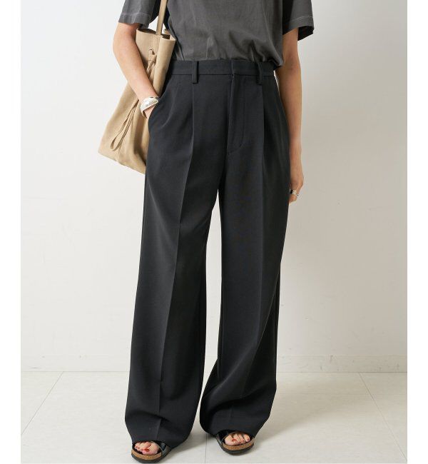 Spick and Span「≪追加≫ダブルクロスツータックパンツ」|スラックス|