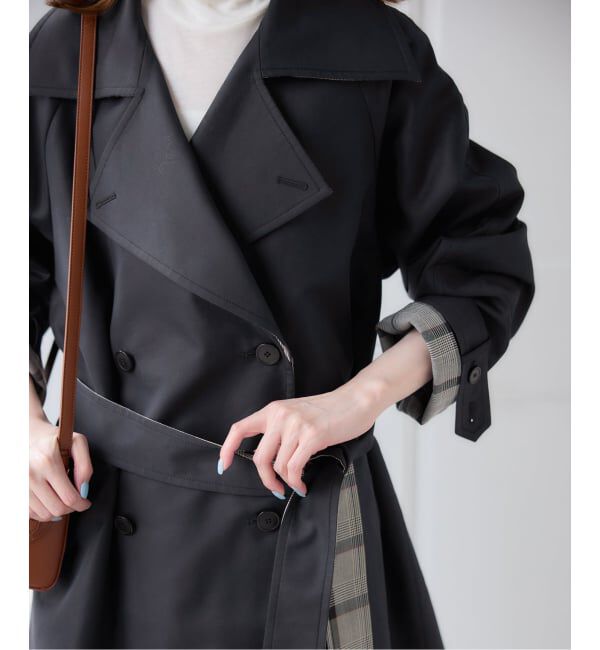 U by SPICK&SPAN「《予約》リバーシブルミドルトレンチコート」|トレンチコート|ネイビー