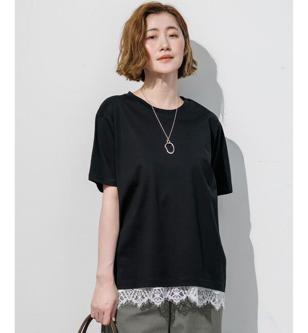 23区「シルキータッチ ベーシック Tシャツ」|Tシャツ・カットソー|ブラック系