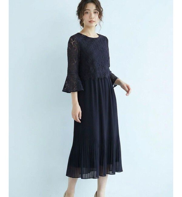 ANY SIS「【Lily Calin】レース&times;プリーツコンビ ドレス」|ドレス|