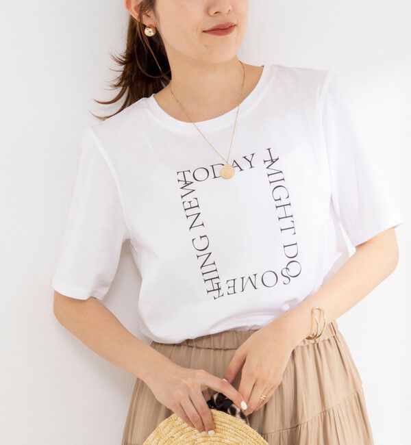 NOLLEY'S「ウォッシャブルプリントT」|Tシャツ・カットソー|ホワイト