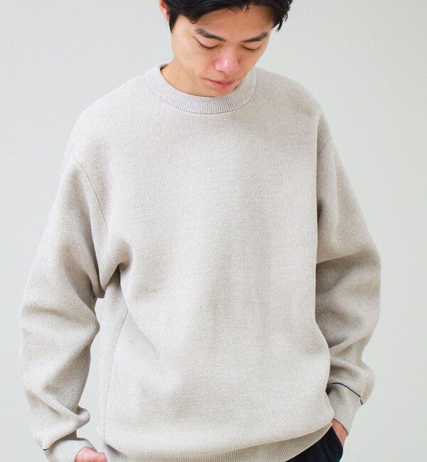 GLOSTER「【人気モールニットシリーズ/チクチクしないニット】モールダブルフェイス プルオーバーニット」|ニット・セーター|アイボリー