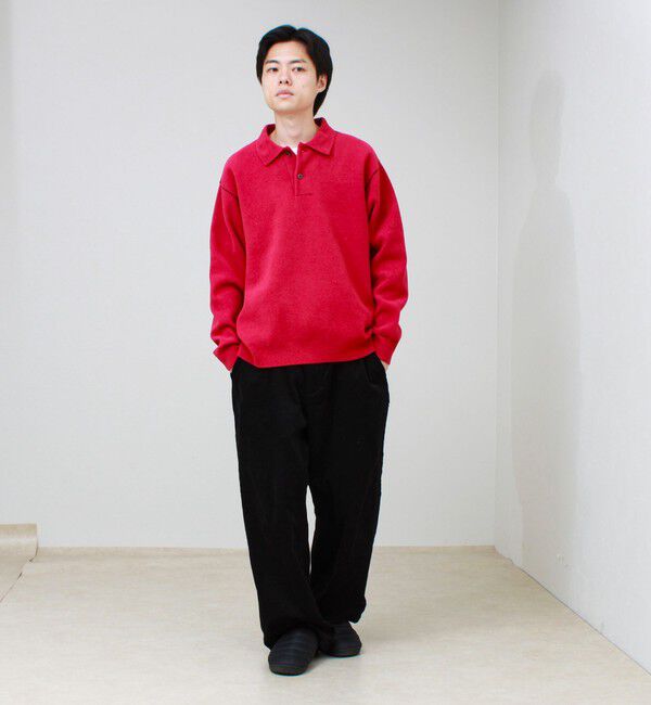GLOSTER「【洗えるニット】ショートフェザー ポロニット」|ニット・セーター|