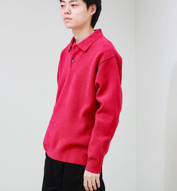GLOSTER「【洗えるニット】ショートフェザー ポロニット」|ニット・セーター|