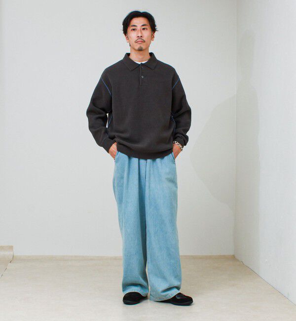 GLOSTER「【洗えるニット】ショートフェザー ポロニット」|ニット・セーター|