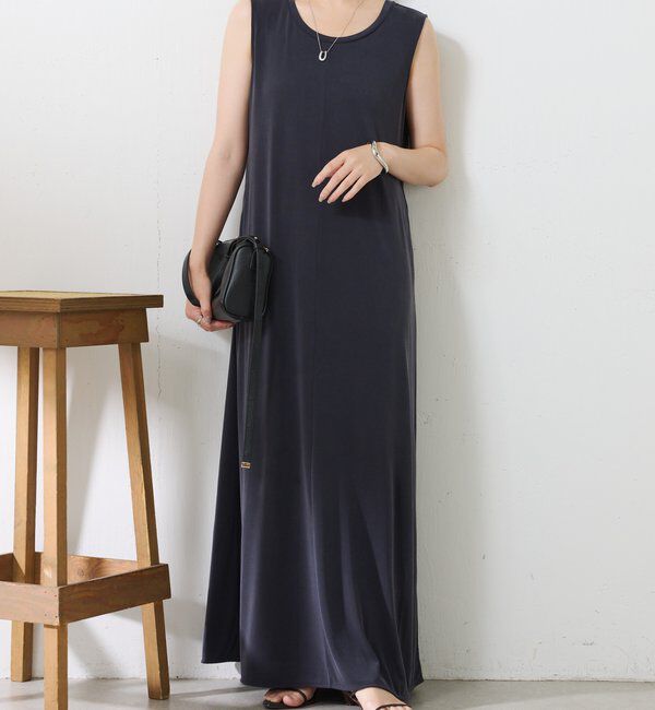  「【フィブリルタッチ】ノースリーブフレアワンピース」|ワンピース|