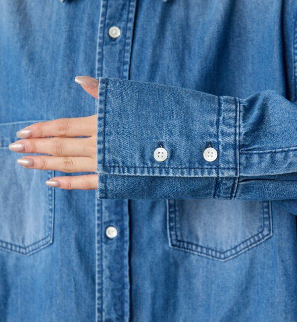  「【スカーフ付き】カシュクールデニムシャツ」|シャツ・ブラウス|