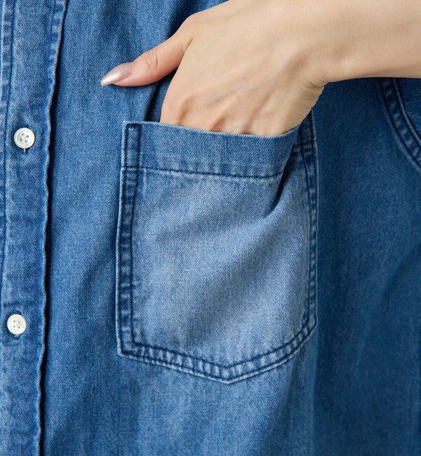  「【スカーフ付き】カシュクールデニムシャツ」|シャツ・ブラウス|