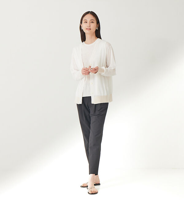 qualite「コットンリネン2WAYストレッチタックパンツ」|その他|