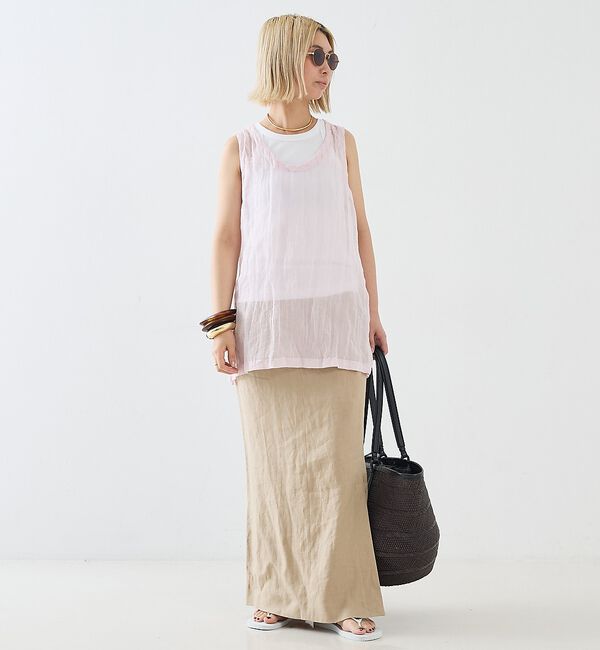 The Store by C' 「【TOTEME】Crinkled Gauze Tank Top／ガーゼタンクトッ」|キャミソール|