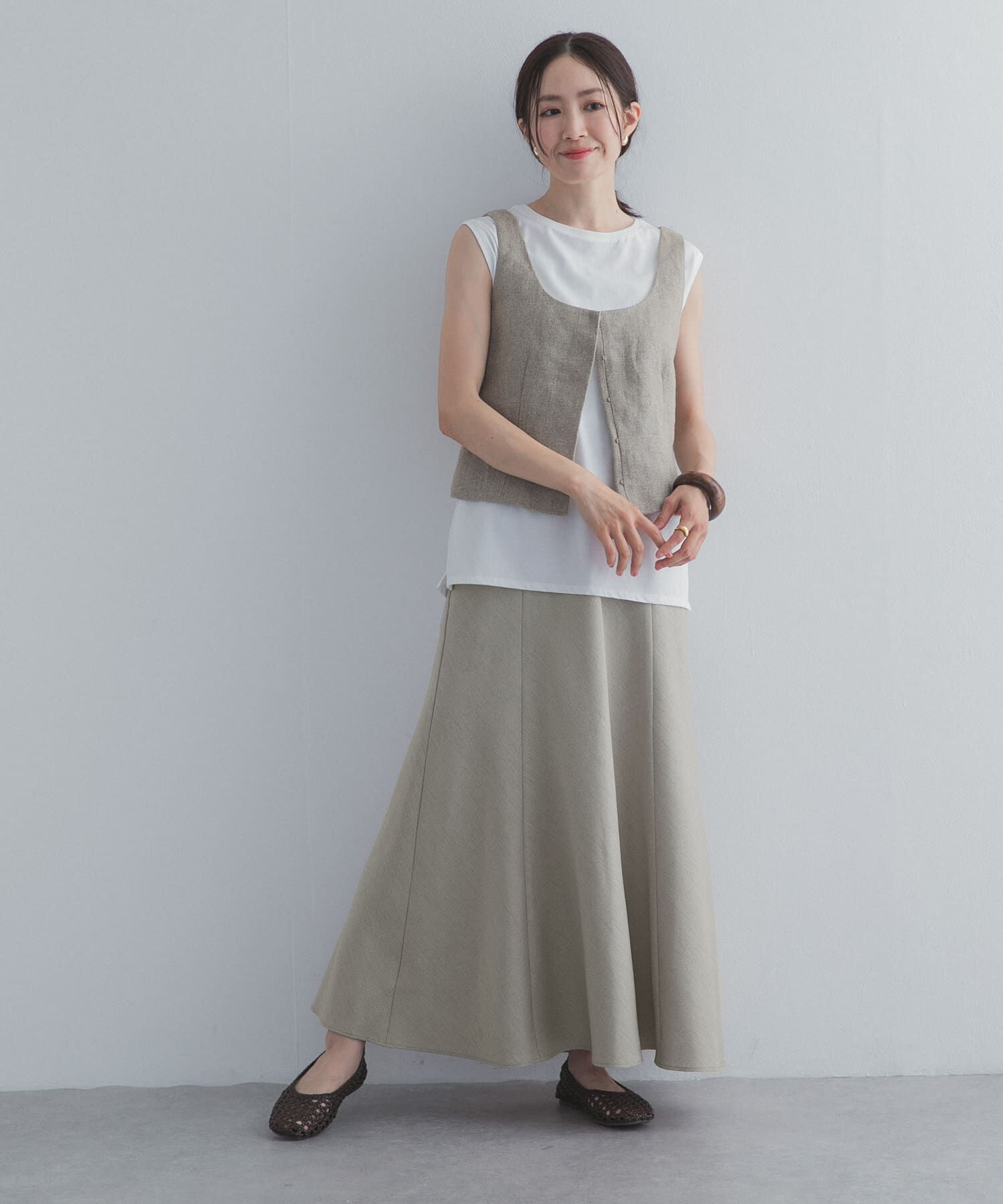 URBAN RESEARCH DOORS「バイアスフレアスカート」|スカート|