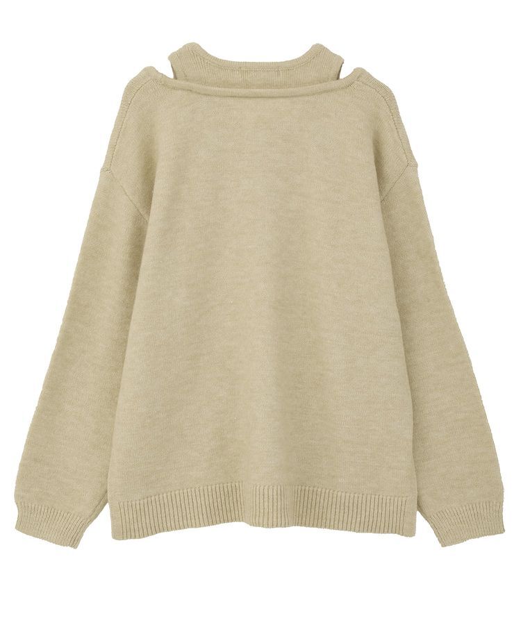Green Parks「フェイクレイヤードVネックニットプルオーバー」|ニット・セーター|