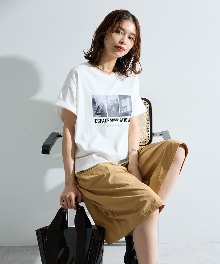 Green Parks「【適ON】汗染み防止ボックスロゴTシャツ」|Tシャツ・カットソー|
