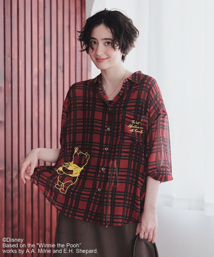 Green Parks「Winnie the Pooh/シアーチェックシャツ」|シャツ・ブラウス|