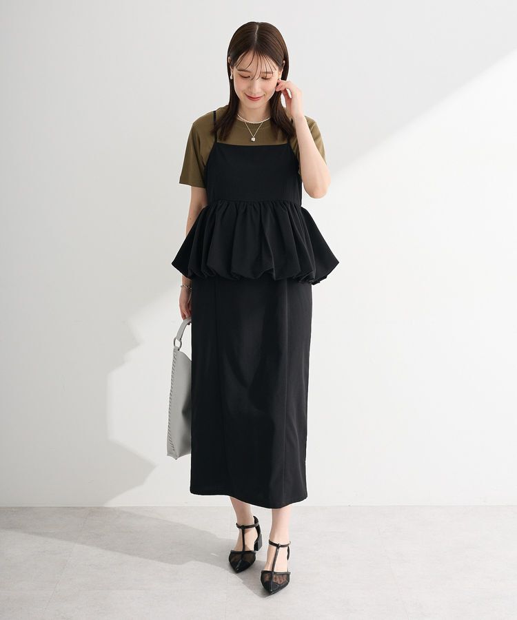 Green Parks「ペプラムバルーンキャミワンピース」|ワンピース|Black