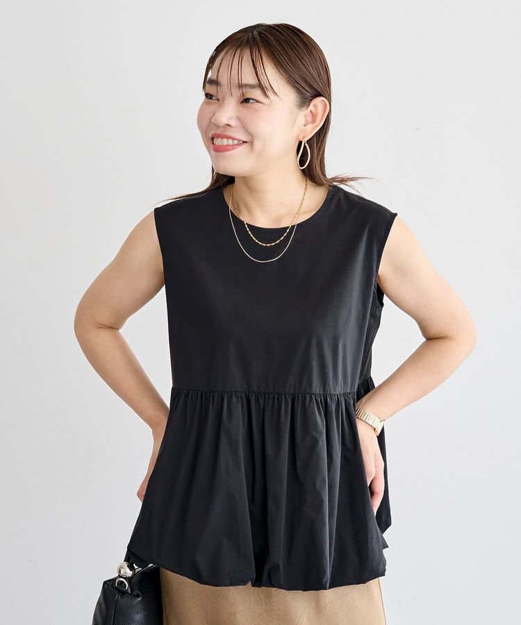 Green Parks「ノースリーブバルーンブラウス」|シャツ・ブラウス|Black