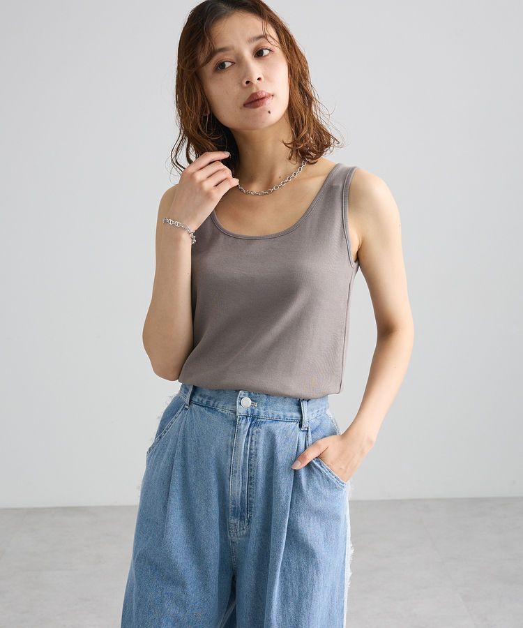 Green Parks「機能付テレコリブタンクトップⅢ」|インナー|Charcoal Gray