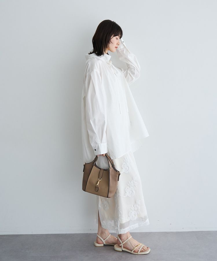 YECCA VECCA「フラワー柄刺繍メッシュスカート」|スカート|