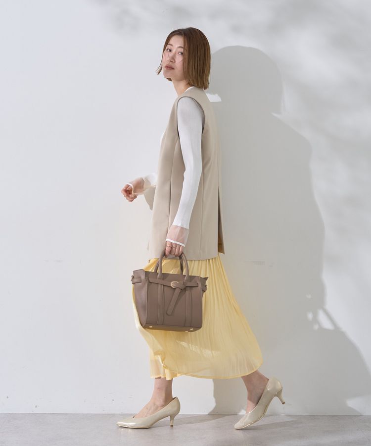 YECCA VECCA「シャイニーサテンプリーツスカート」|スカート|
