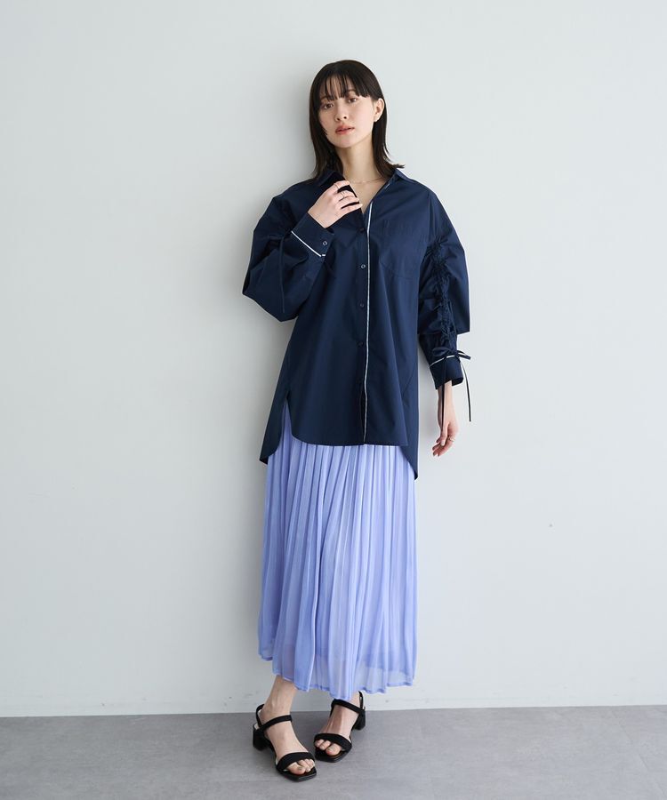 YECCA VECCA「シャイニーサテンプリーツスカート」|スカート|