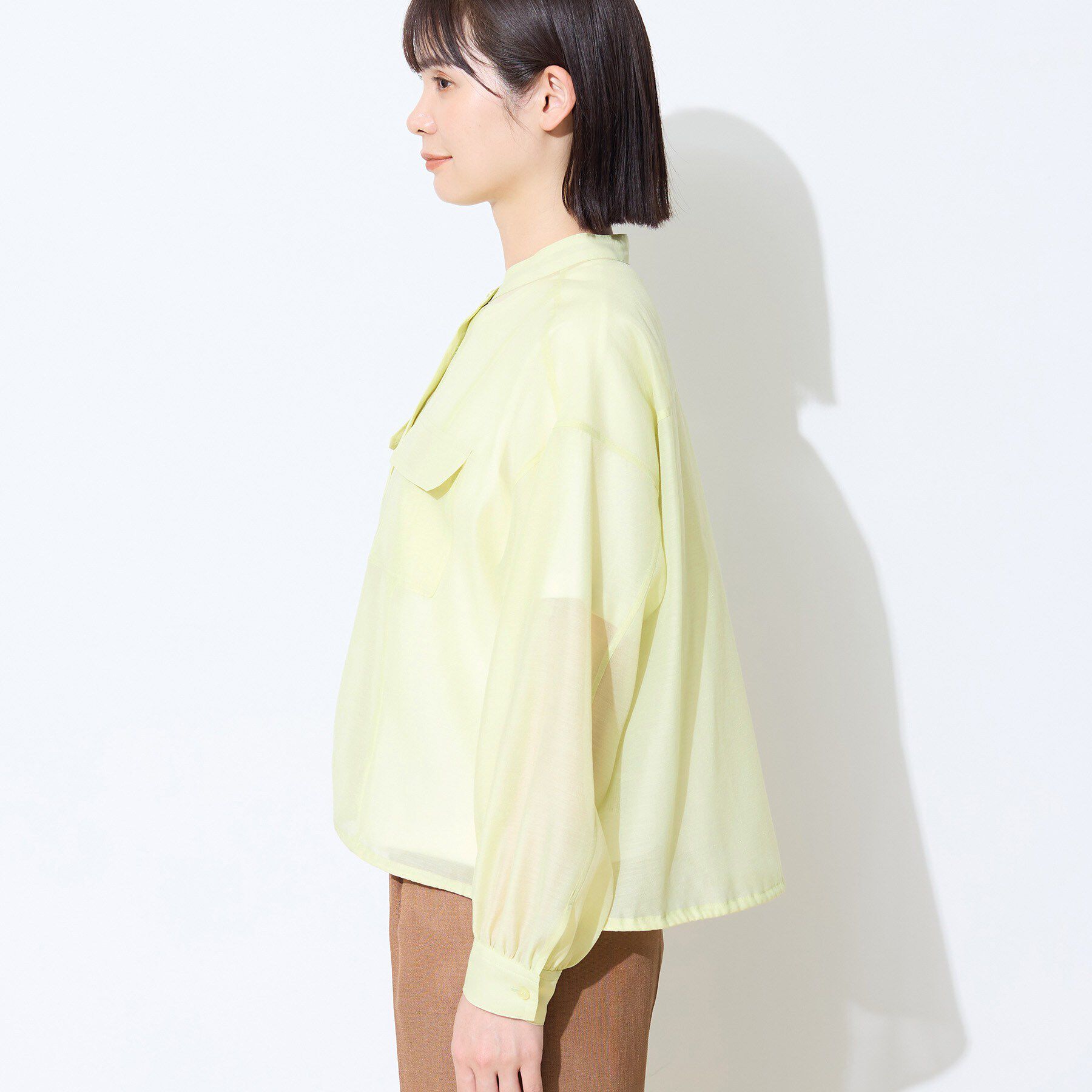 INDIVI「【トレンド／2WAY】裾ドロスト付きシアーブラウスブルゾン」|シャツ・ブラウス|