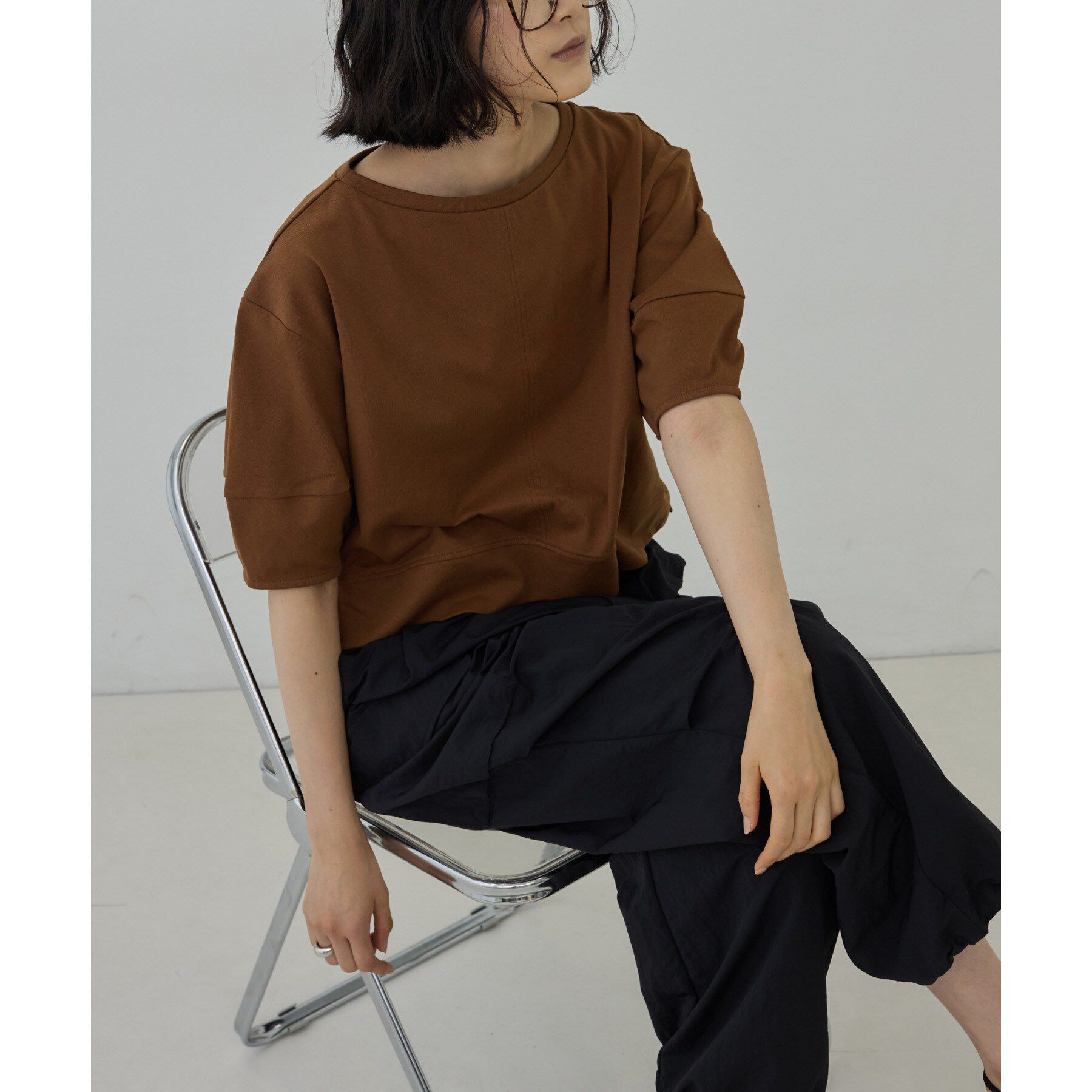 GALLEST「ハーフスリーブフォルムカットソー【接触冷感／新色追加】」|Tシャツ・カットソー|ブラウン(044)