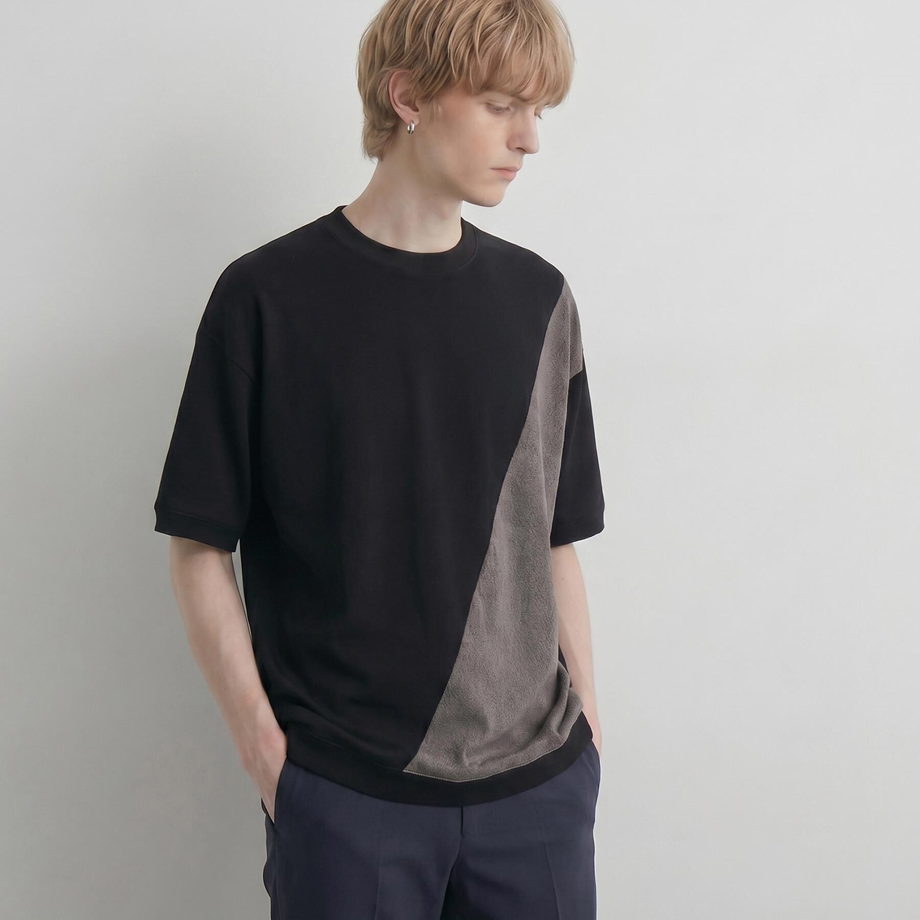tk.TAKEO KIKUCHI「切り替えカットソー」|Tシャツ・カットソー|ブラック(019)