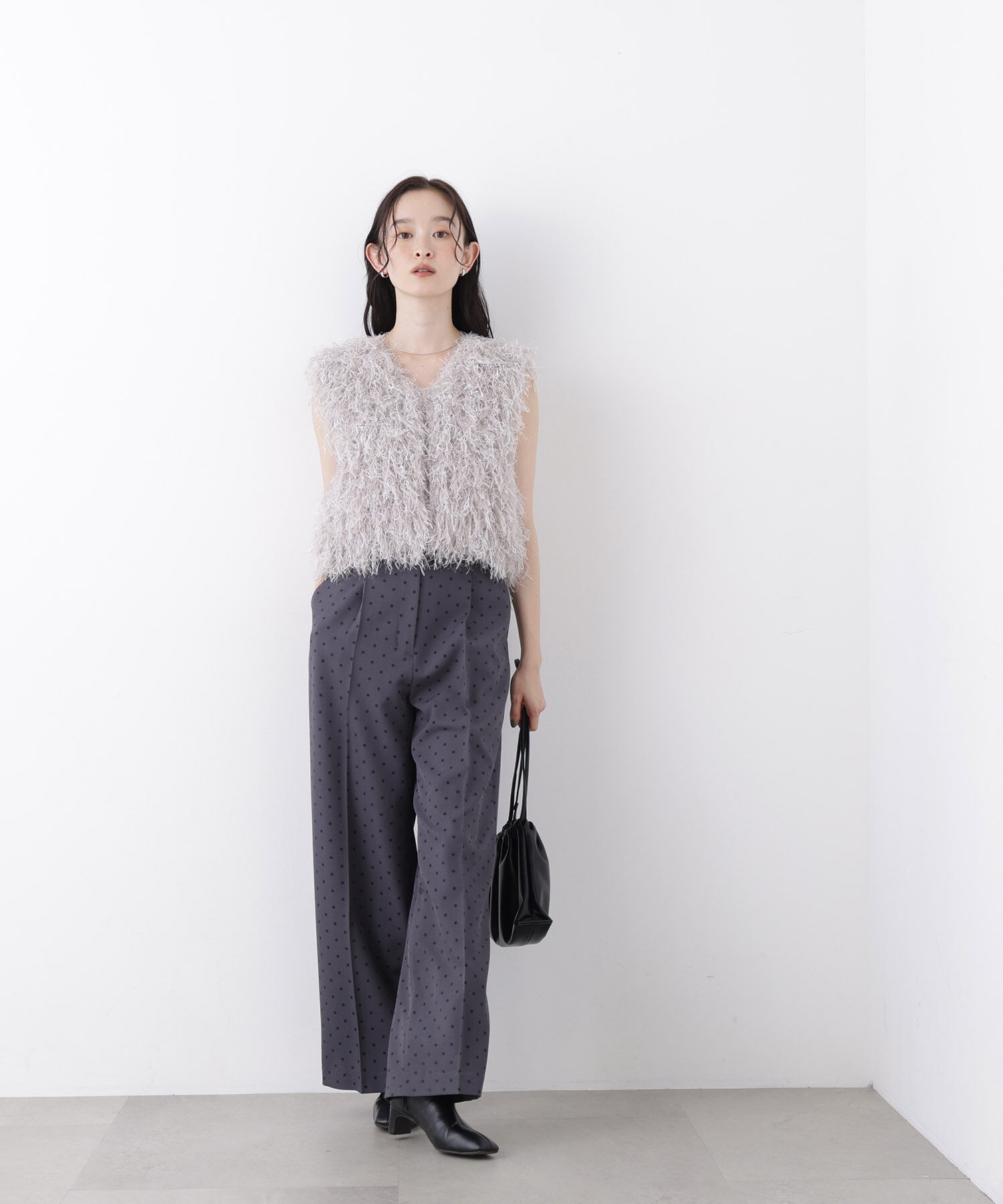  「〈N.〉ドットプリントパンツ」|その他|チャコール系2