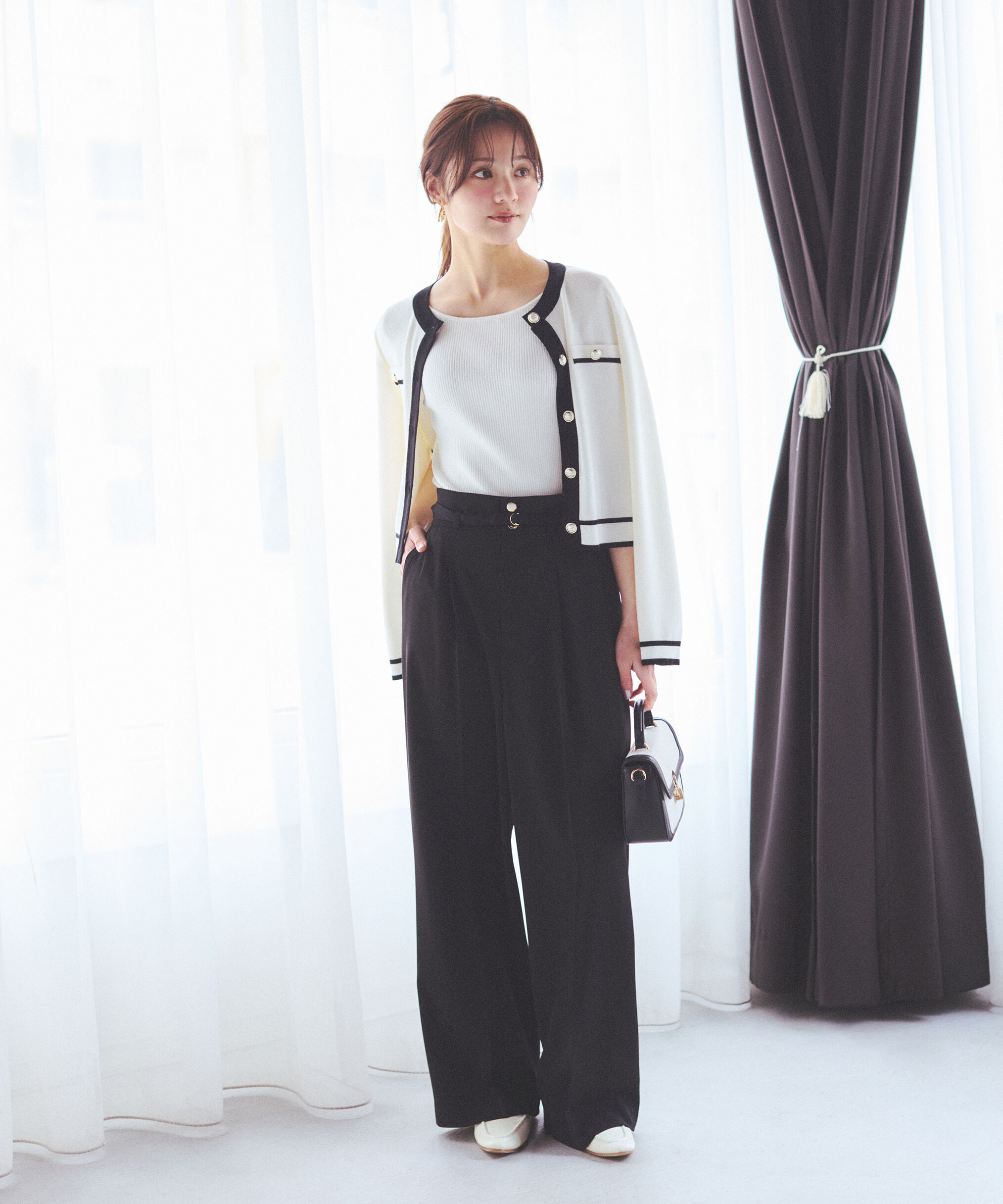 PROPORTION BODY DRESSING「ベルト付きワイドパンツ　26SS」|その他|ブラック