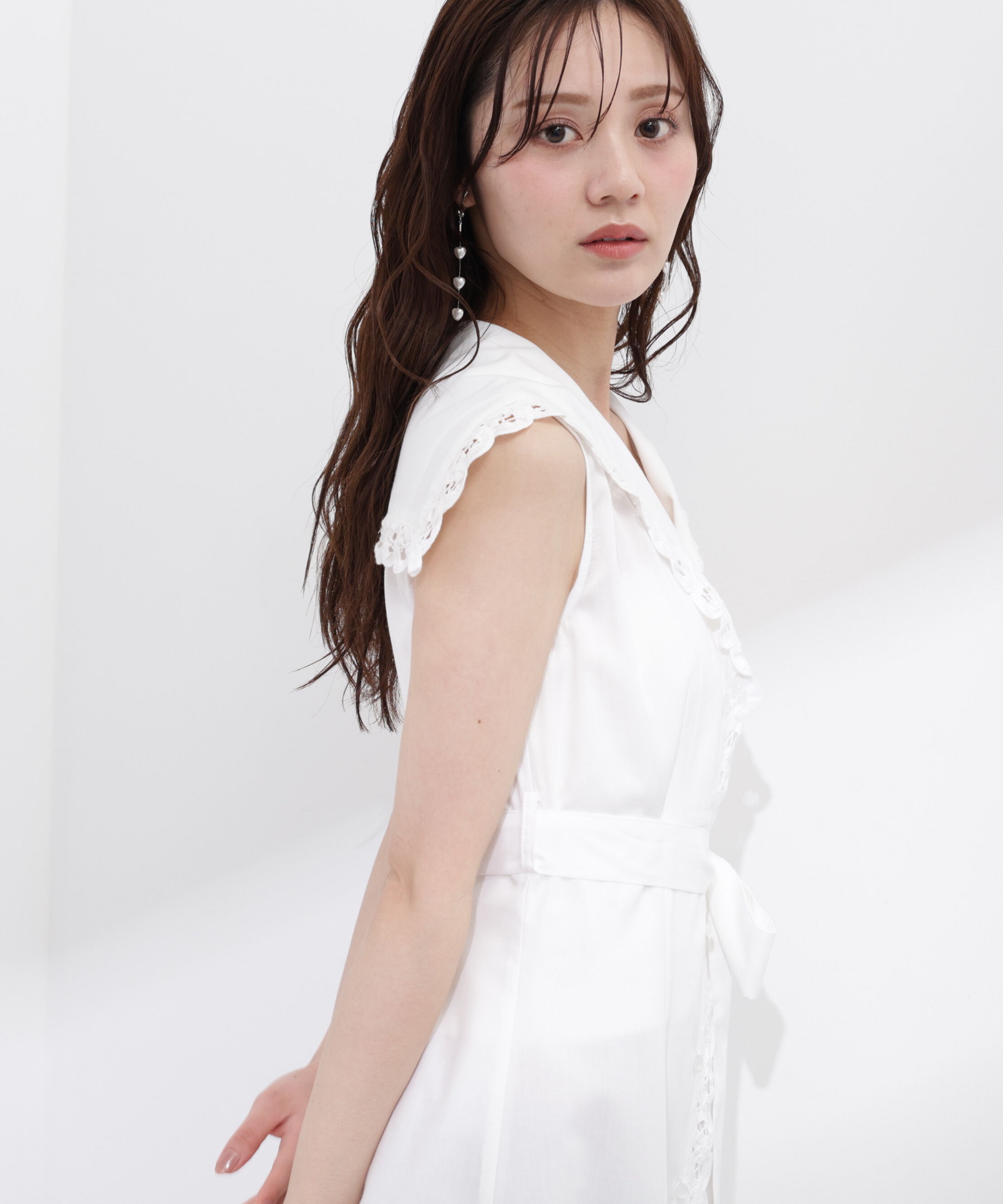PROPORTION BODY DRESSING「＜中川紅葉さん着用＞セーラーカラーレーストリムワンピース」|ワンピース|