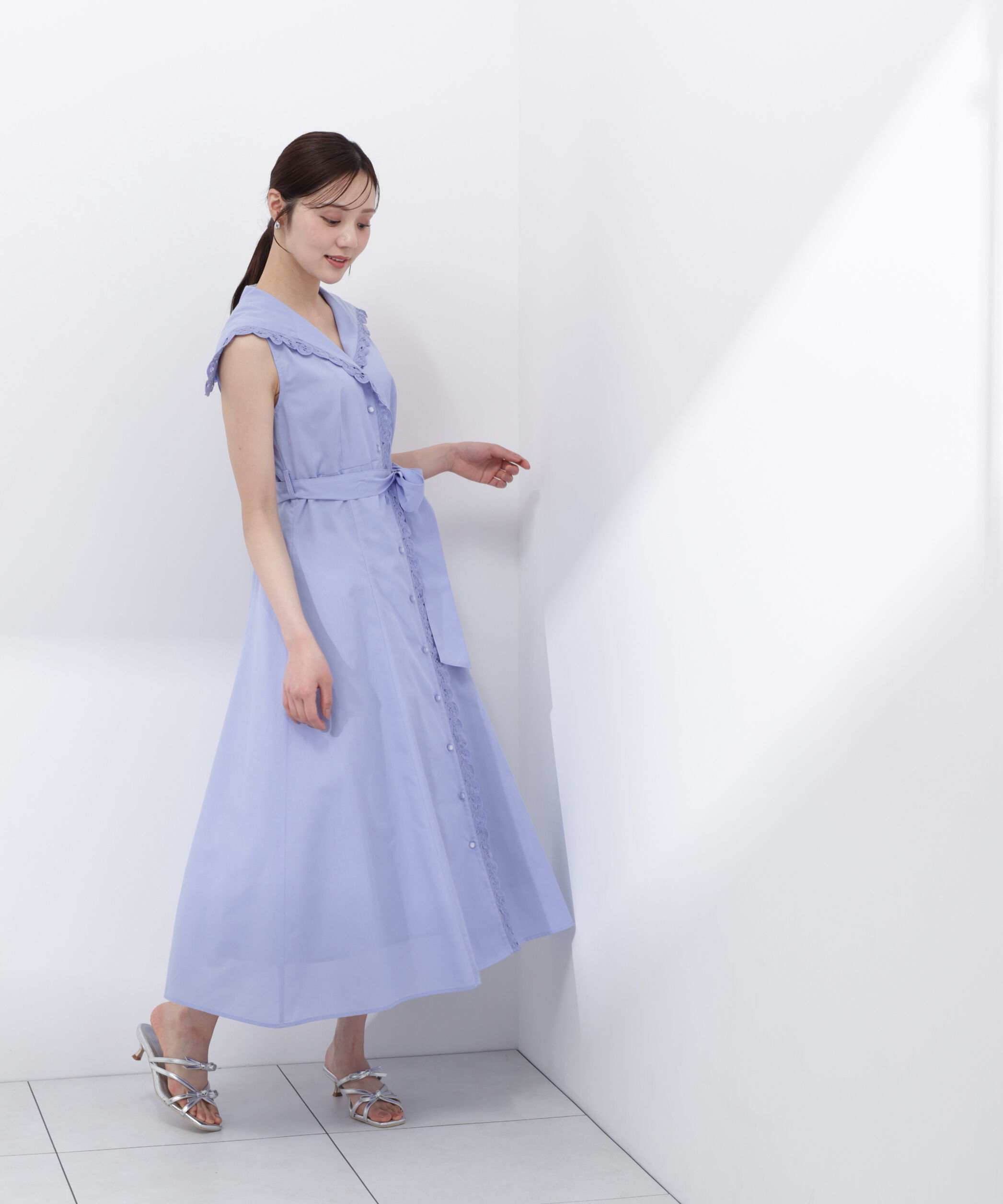 PROPORTION BODY DRESSING「＜中川紅葉さん着用＞セーラーカラーレーストリムワンピース」|ワンピース|