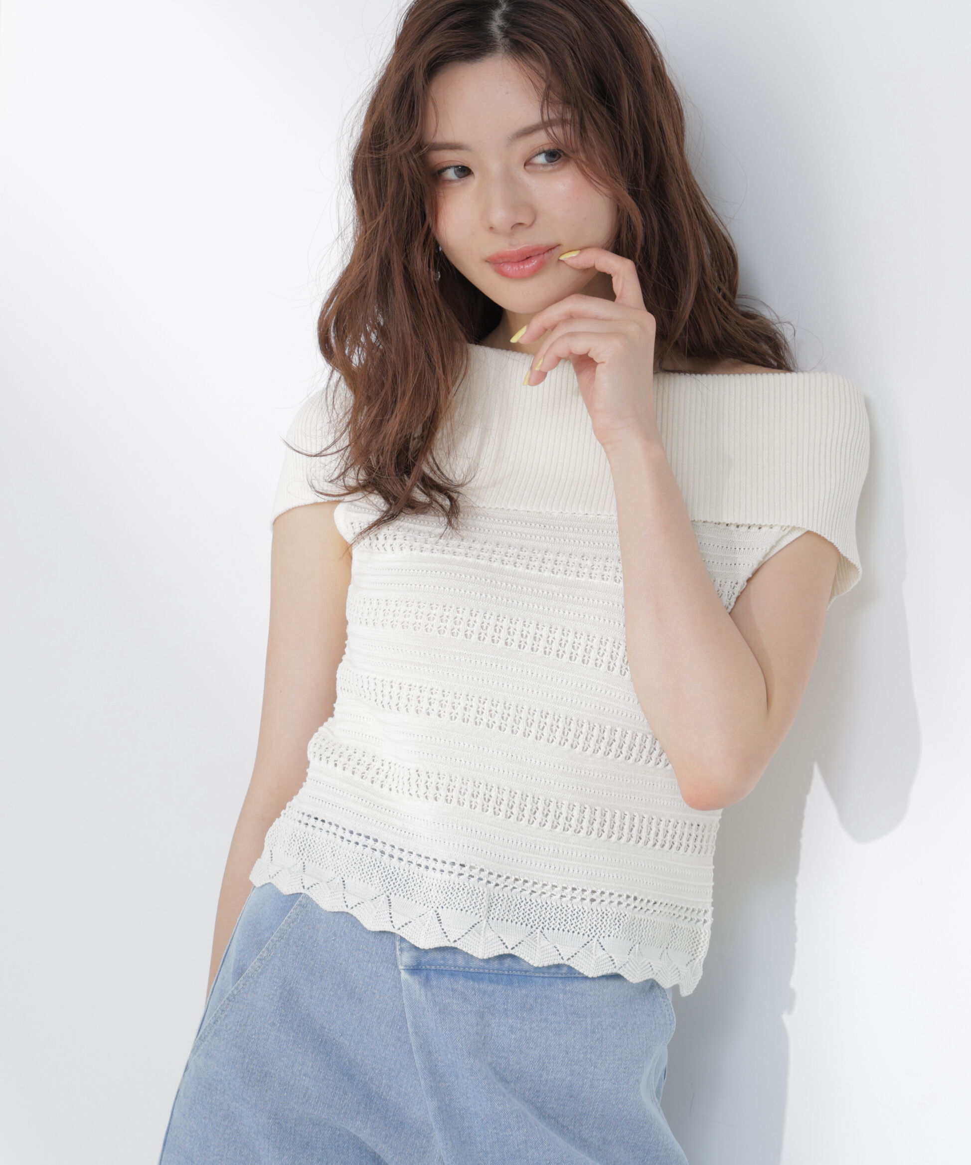PROPORTION BODY DRESSING「＜中川紅葉さん着用＞透かし編みオフショルセットアップ」|ワンピース|