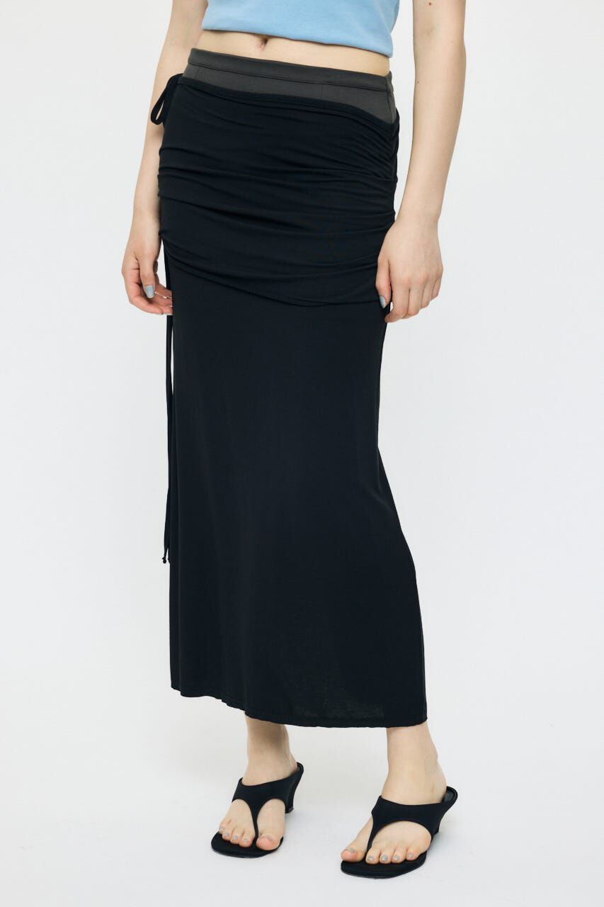MOUSSY「LAYER CUT MAXI スカート」|スカート|BLK