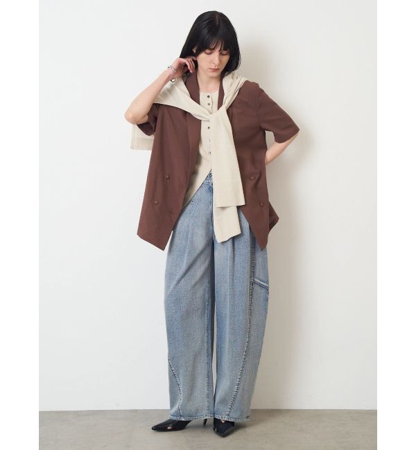 ELENDEEK「PANEL TUK DENIM WIDE PT」|デニム|