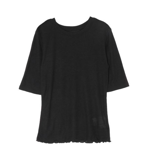 LAGUNAMOON「ソフトリブカットトップス」|Tシャツ・カットソー|ブラック