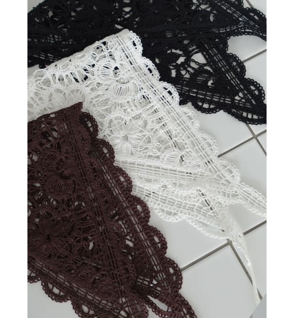 LAGUNAMOON「ニットレース刺繍スカーフ」|バンダナ・スカーフ|
