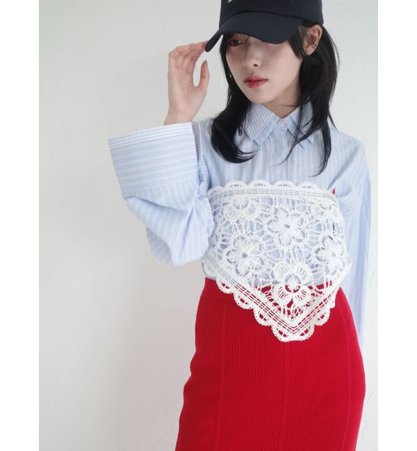LAGUNAMOON「ニットレース刺繍スカーフ」|バンダナ・スカーフ|
