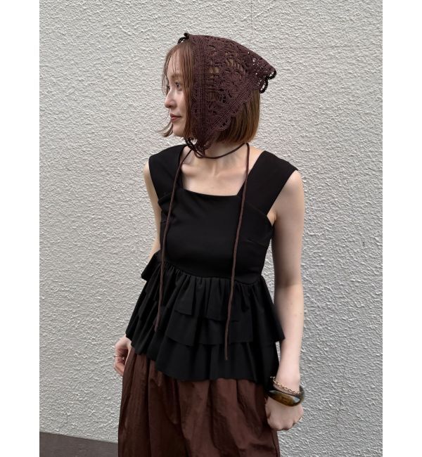 LAGUNAMOON「ニットレース刺繍スカーフ」|バンダナ・スカーフ|