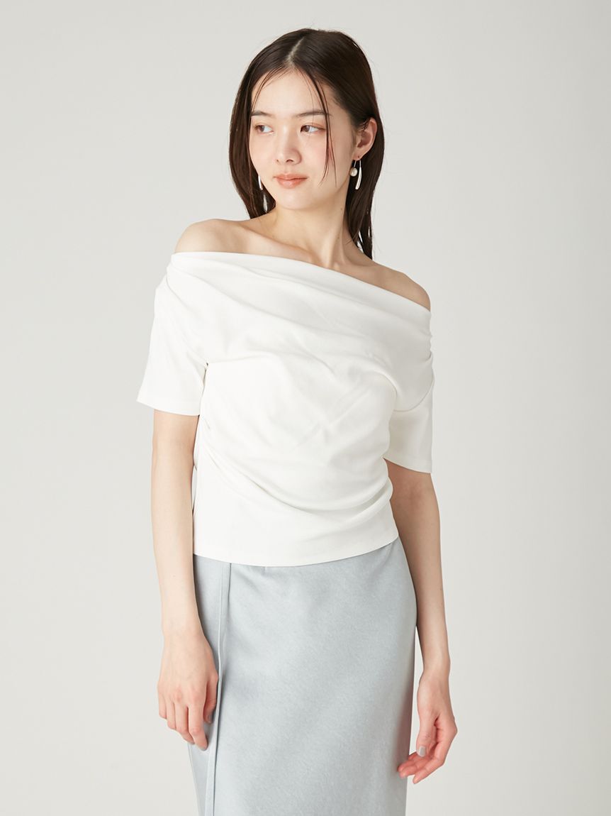 FRAY I.D「ドレープネックオフショルカットソー／ウォッシャブル」|Tシャツ・カットソー|