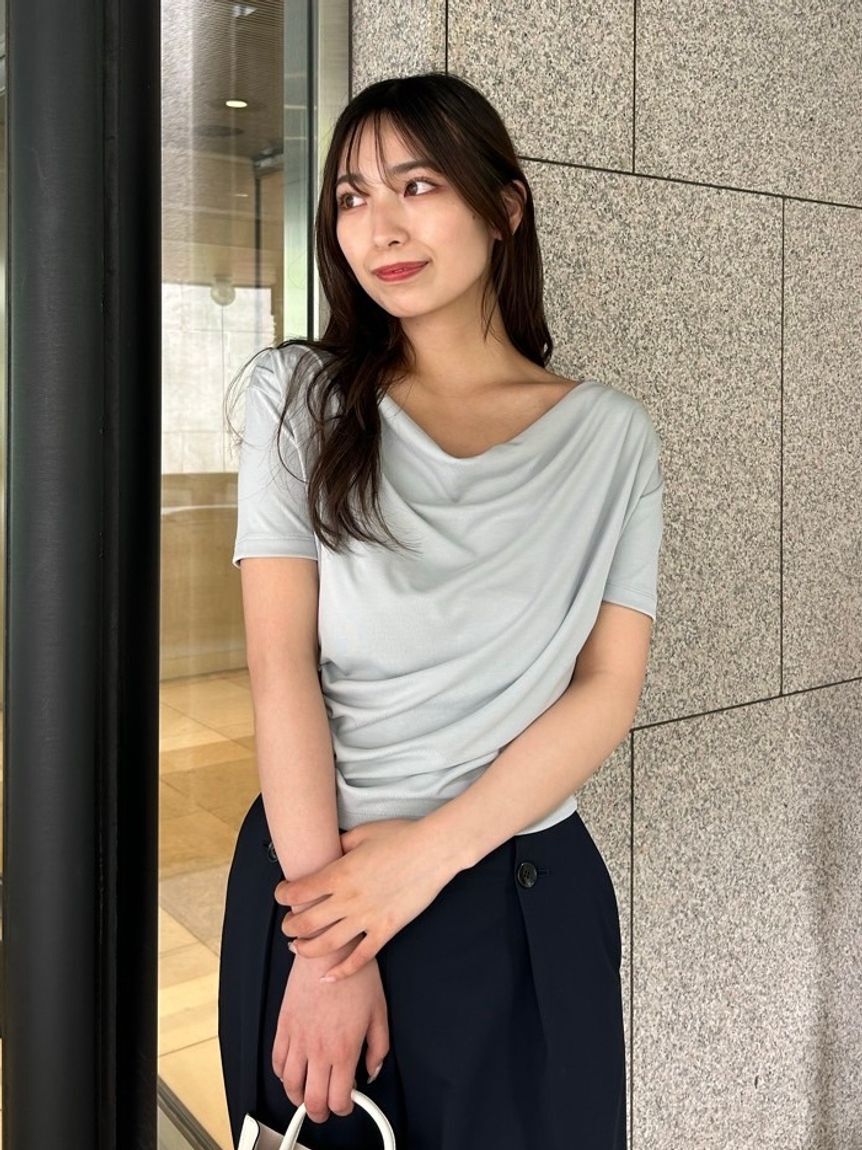 FRAY I.D「ドレープネックオフショルカットソー／ウォッシャブル」|Tシャツ・カットソー|